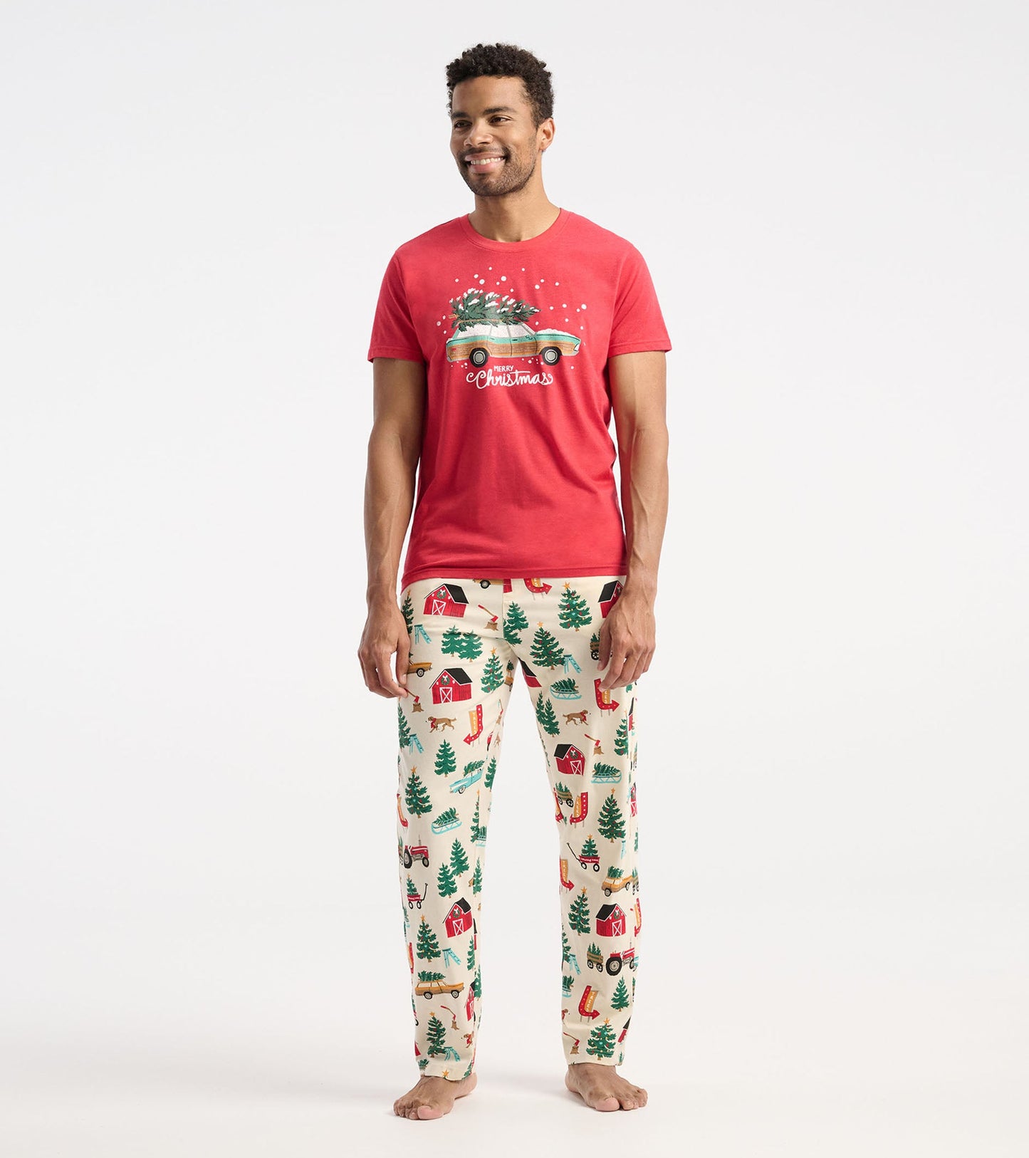 Men's Christmas Tree Farm Jersey Pajama Pants