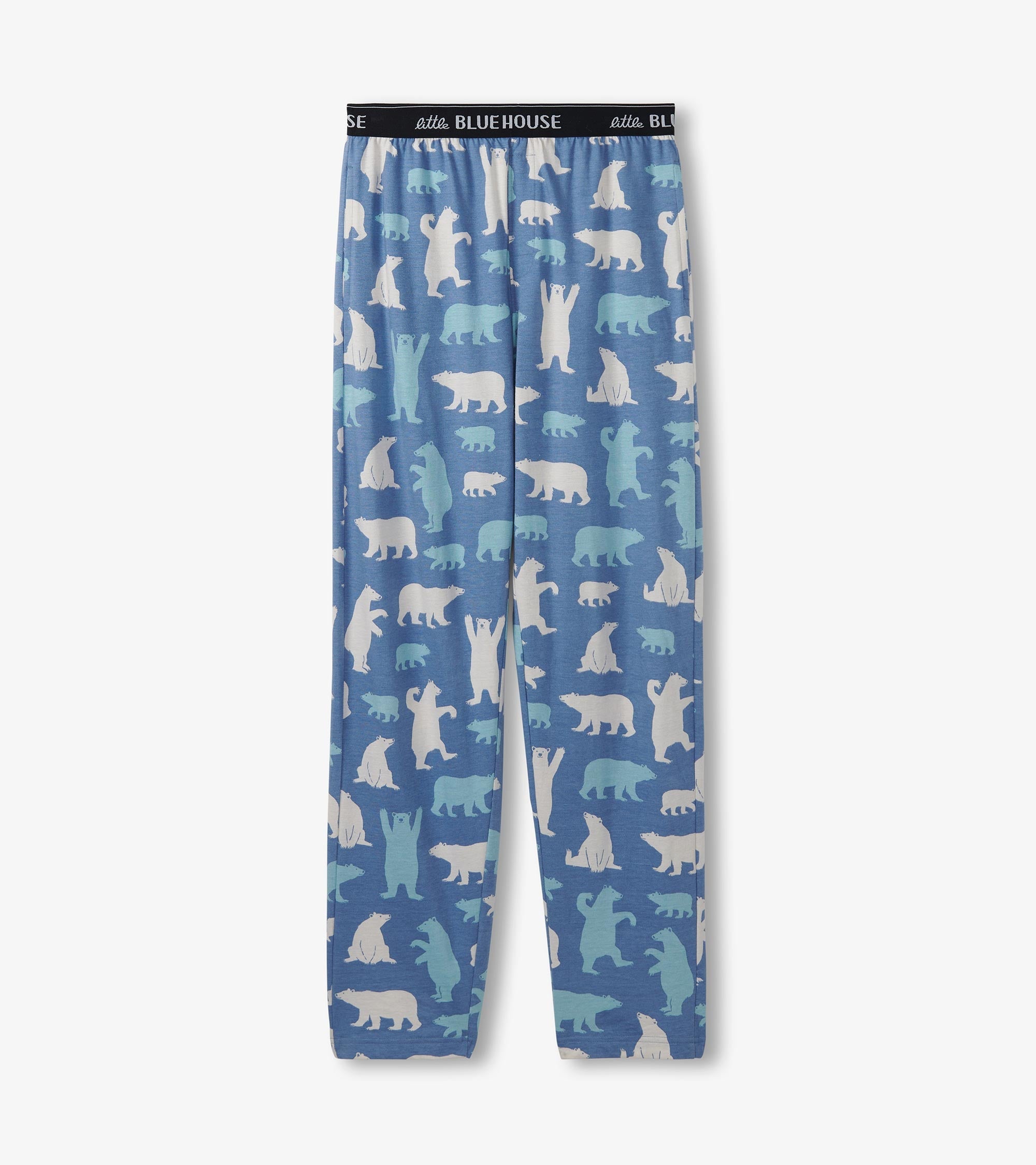 Men's Blue Polar Bears Jersey Pajama Pants