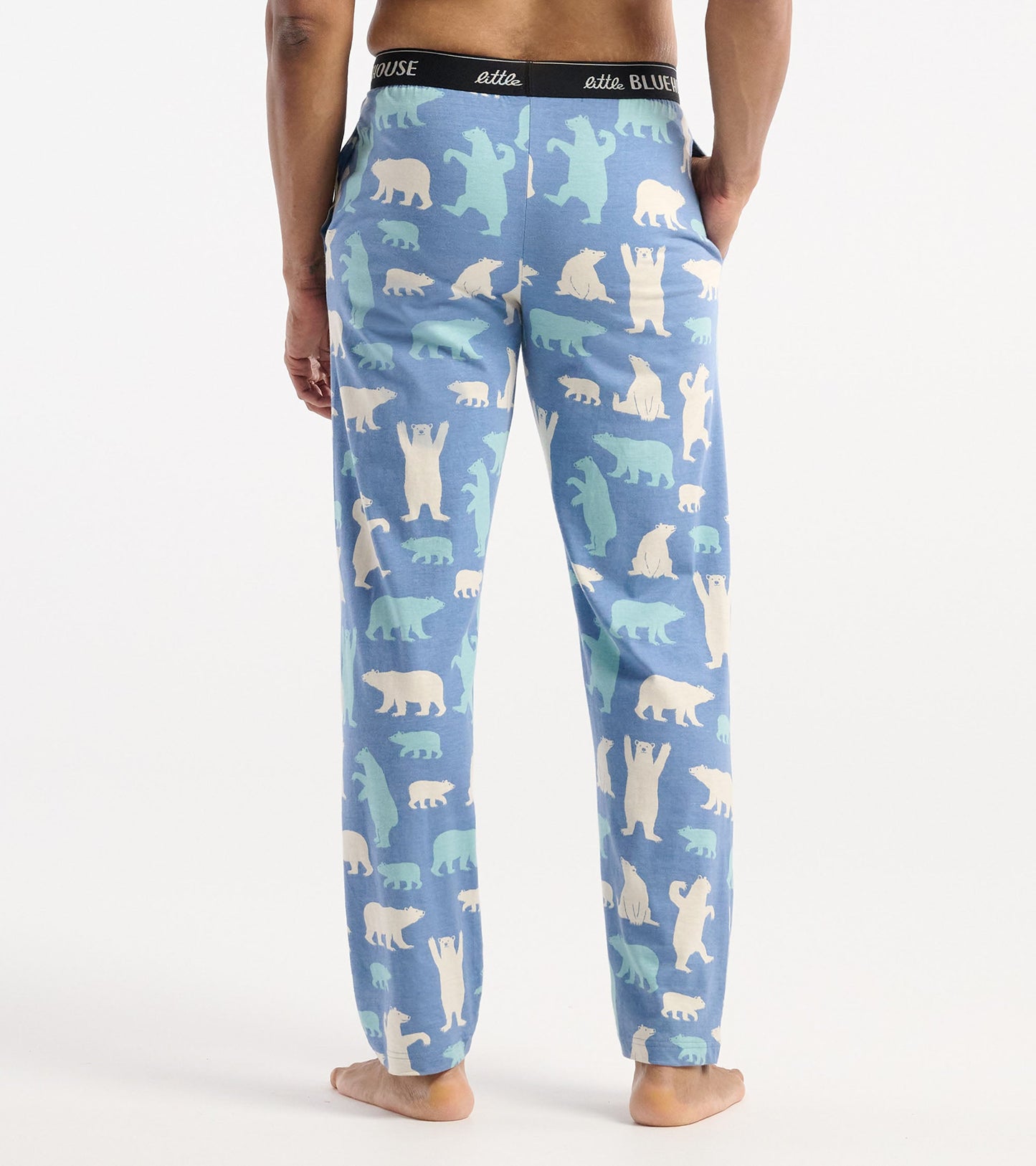 Men's Blue Polar Bears Jersey Pajama Pants