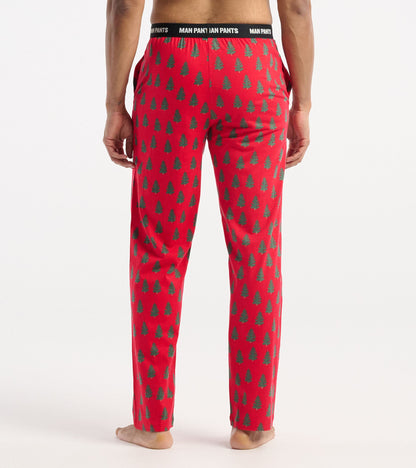 Men's Trees on Red Man Pants