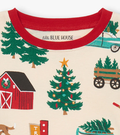 Kids Christmas Tree Farm Pajama Set