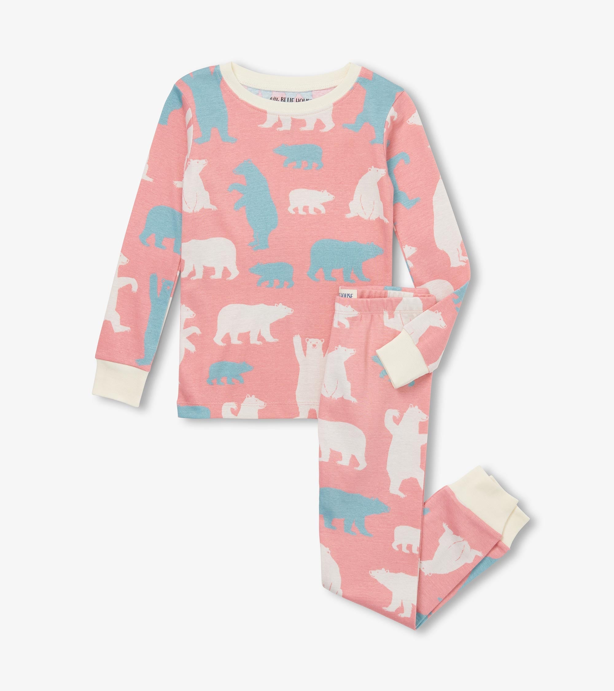 Kids Pink Polar Bears Pajama Set