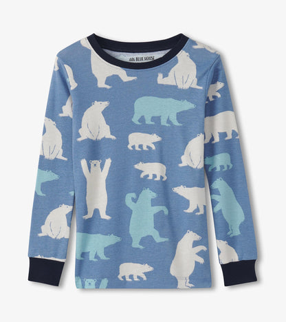 Kids Blue Polar Bears Pajama Set