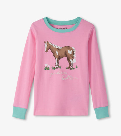 Girls Western Horses Pajama Set