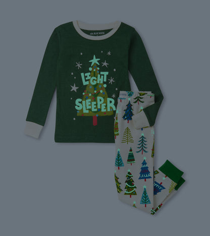 Kids Christmas Trees Light Pyjama Set