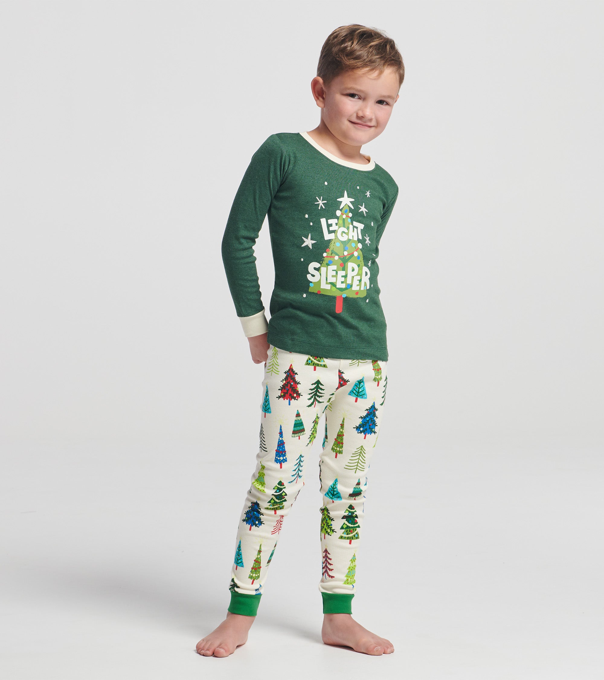 Kids Christmas Trees Light Pyjama Set
