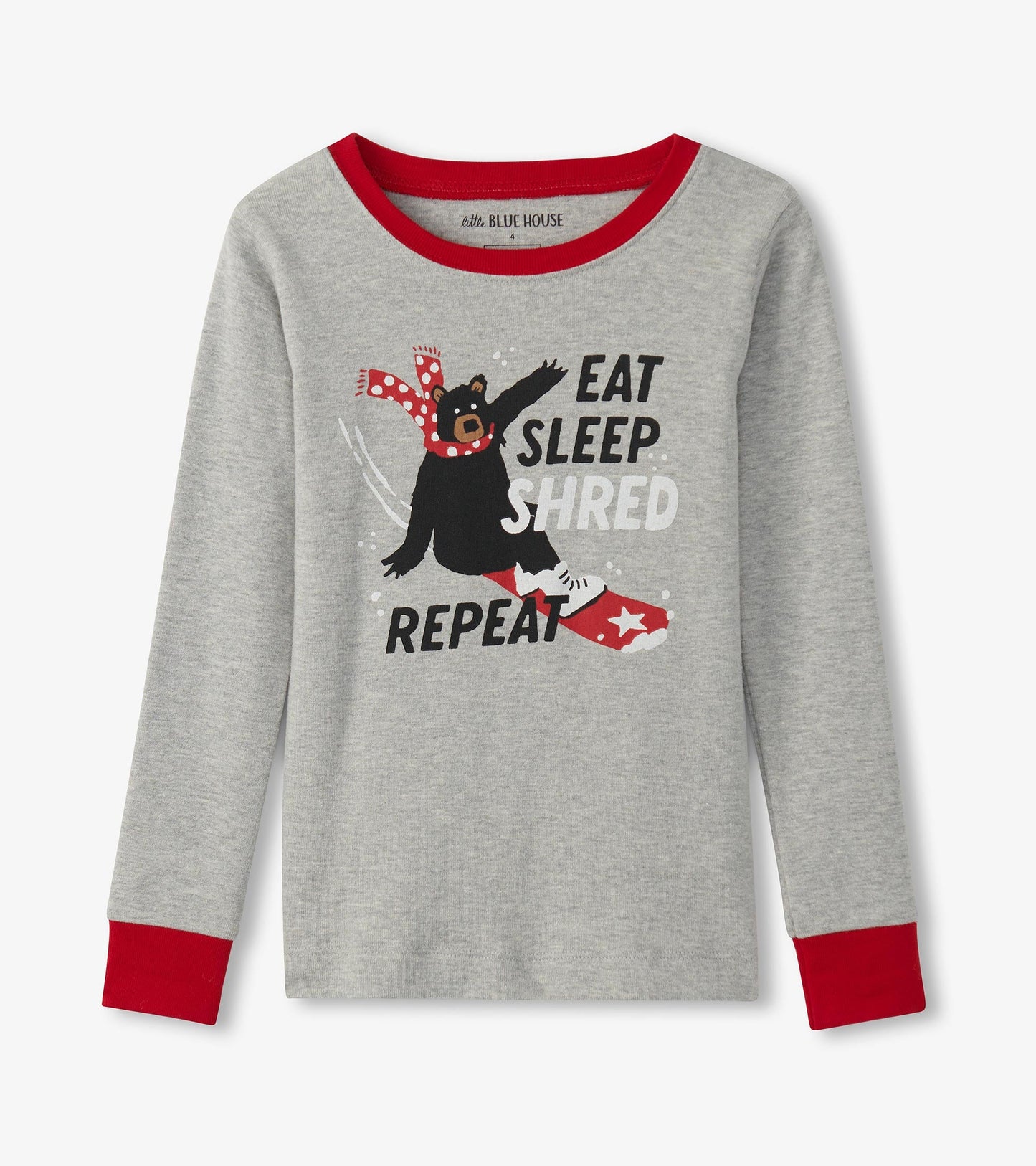 Kids Eat Sleep Shred Appliqué Pajama Set