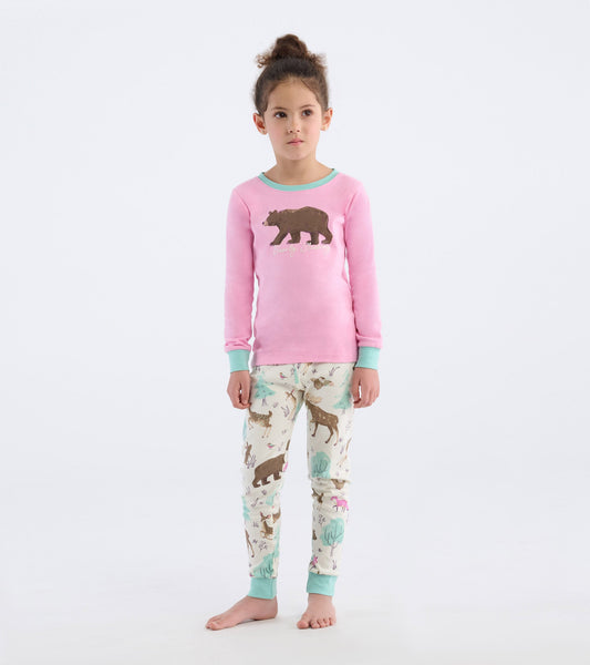 Girls Bearly Sleeping Pajama Set