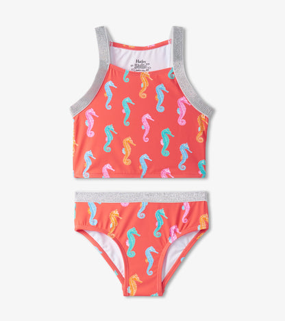 Girls Painted Sea Horse Tankini Set