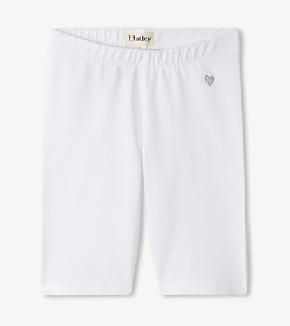 Girls White Bike Shorts