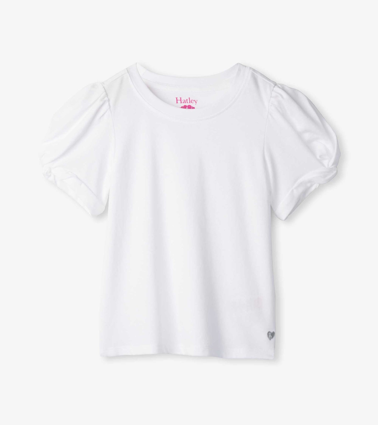 Girls White Twisted Sleeve Tee