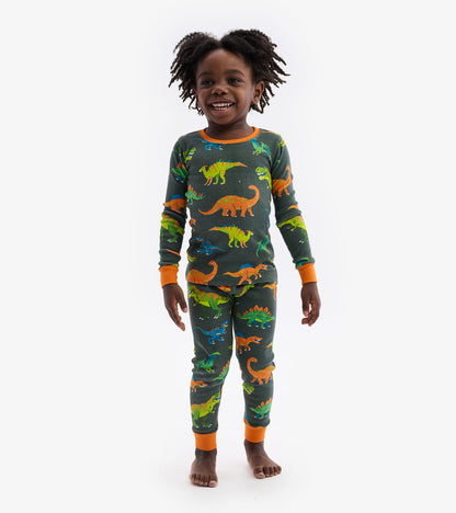 Colourblock Dino Pyjama Set