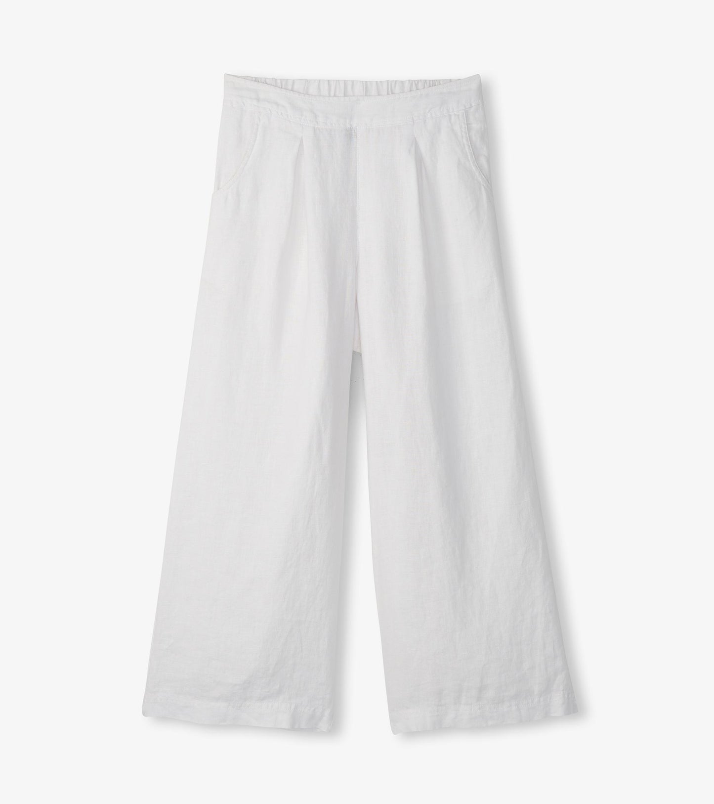 Cropped Wide Leg Pants - White