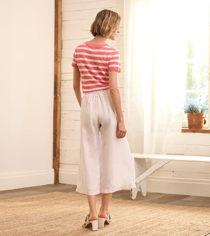 Cropped Wide Leg Pants - White