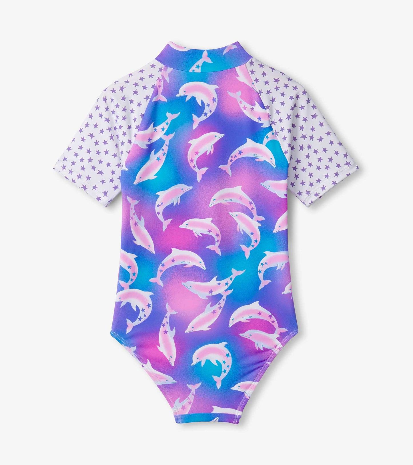 Girls Airbrush Dolphins One-Piece Rashguard