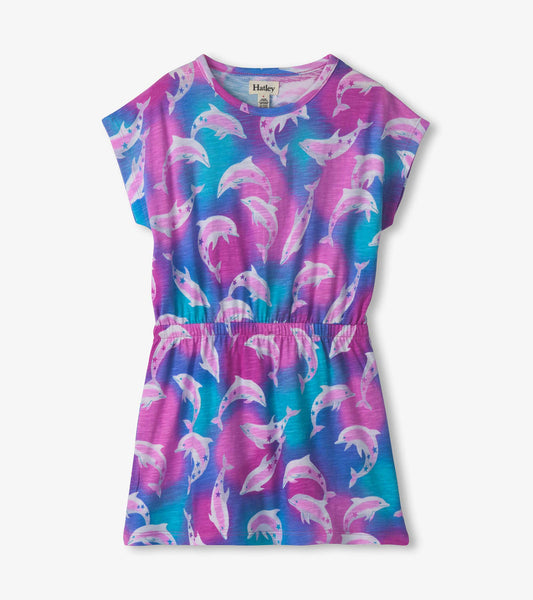 Girls Airbrush Dolphins Relaxed Dress