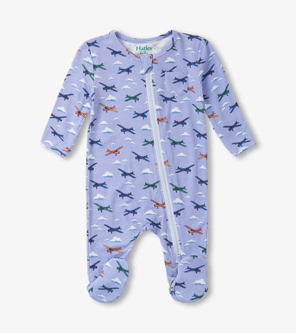 Baby Boys Airplanes Footed Sleeper