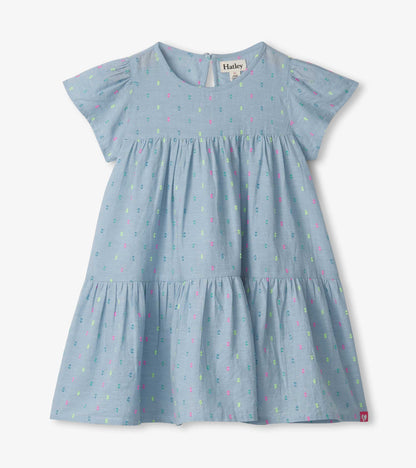 Baby & Toddler Girls Chambray Woven Puff Dress