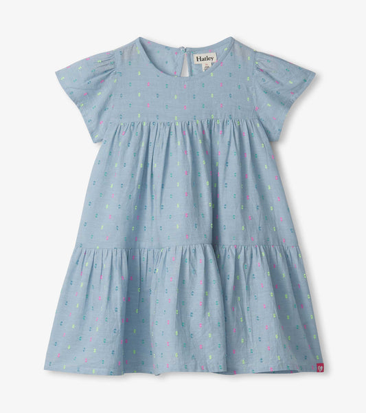 Baby & Toddler Girls Chambray Woven Puff Dress