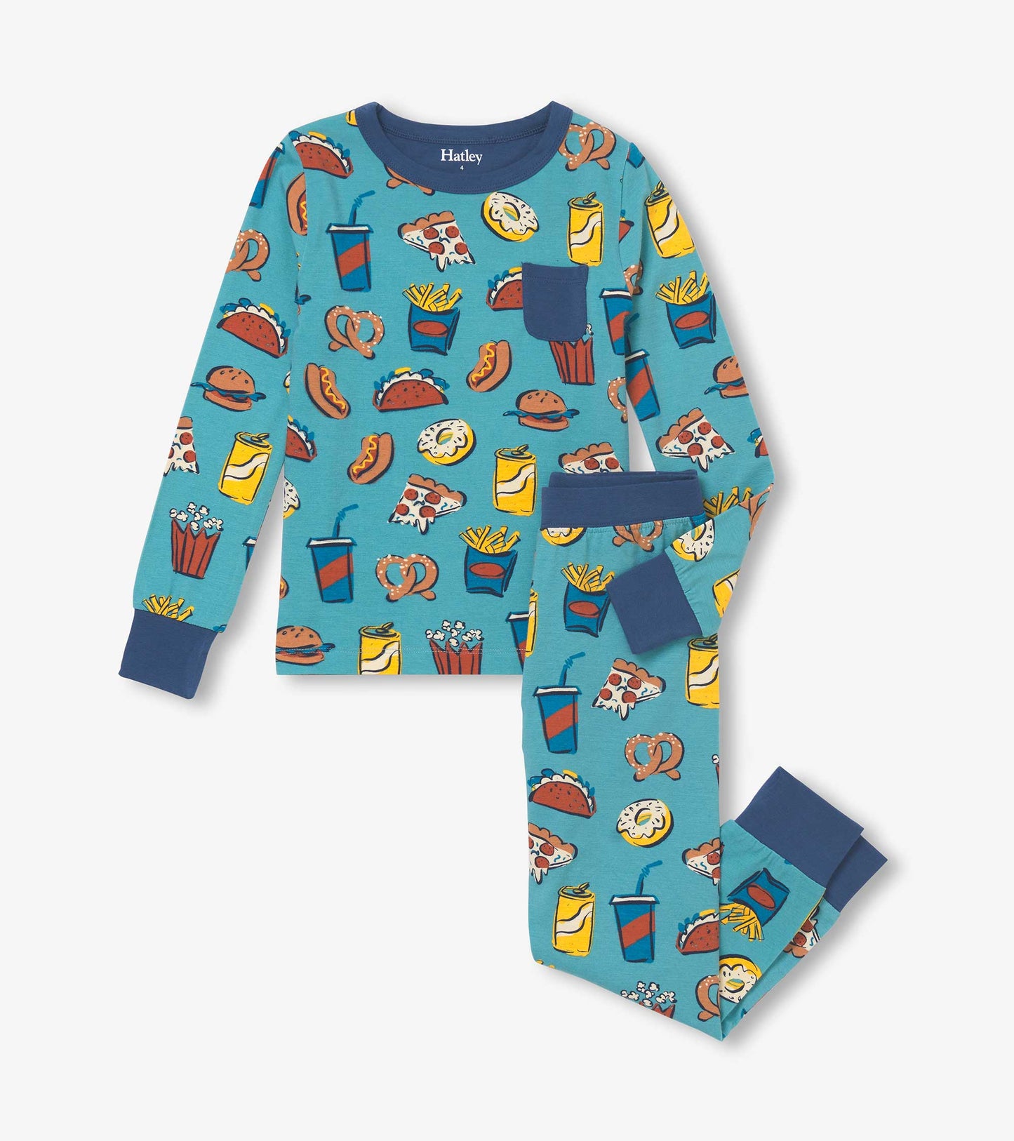 Boys Carnival Food Bamboo Pajama Set