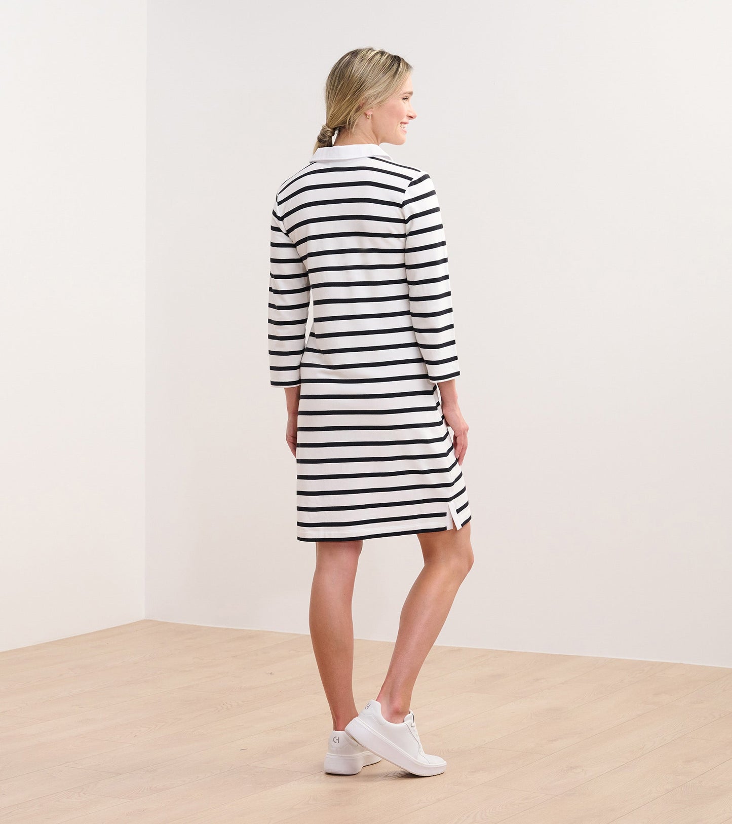 Taylor Dress - Black and White Stripes