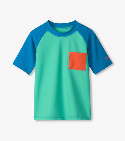 Boys Blue Short Sleeve Rashguard