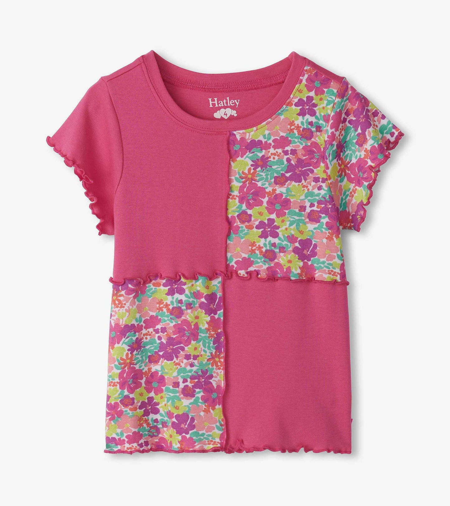 Girls Fresh Flowers Patchwork Tee