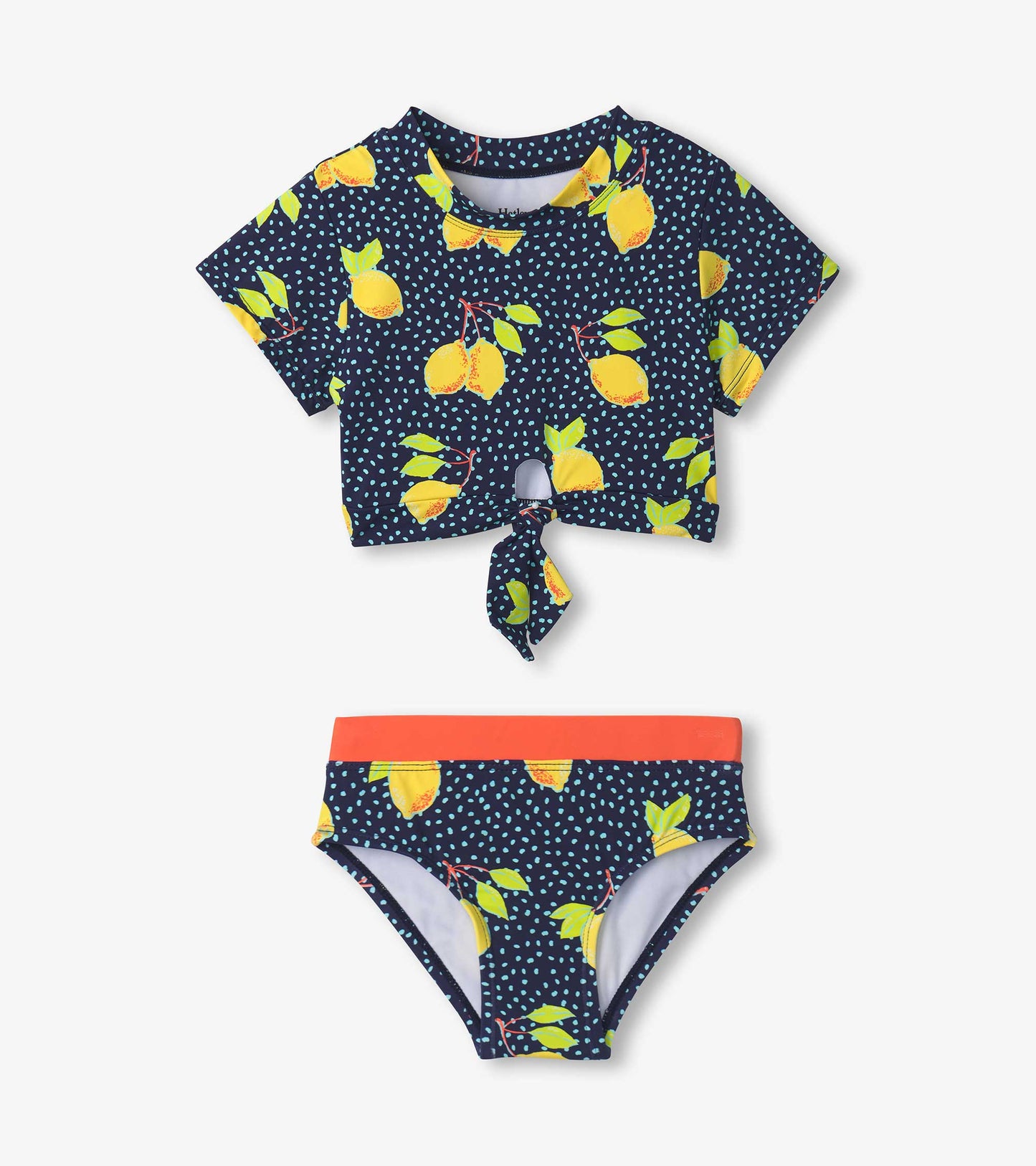 Girls Fresh Lemons Short Sleeve Tankini Set