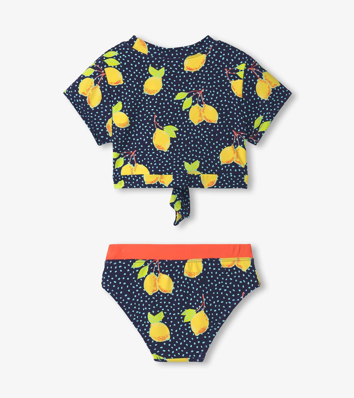 Girls Fresh Lemons Short Sleeve Tankini Set