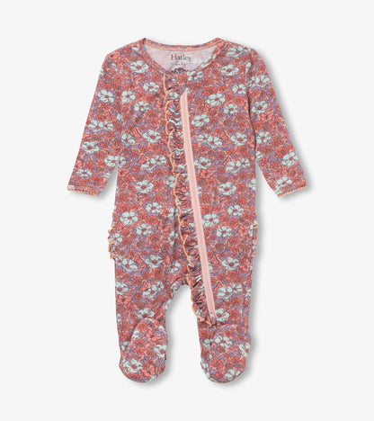 Baby Girls Groovy Flowers Footed Sleeper