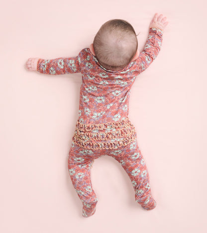 Baby Girls Groovy Flowers Footed Sleeper