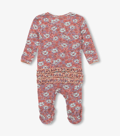 Baby Girls Groovy Flowers Footed Sleeper