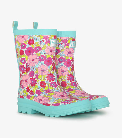 Girls Groovy Flowers Matte Wellies