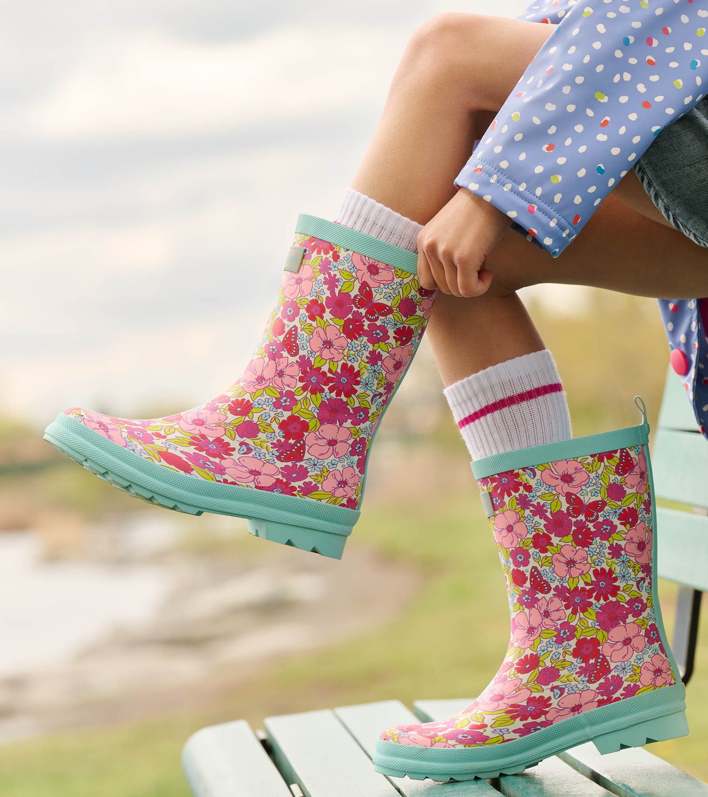 Girls Groovy Flowers Matte Wellies