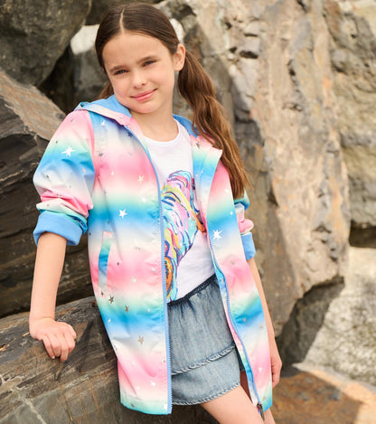 Girls Glitter Star A-Line Swing Jacket