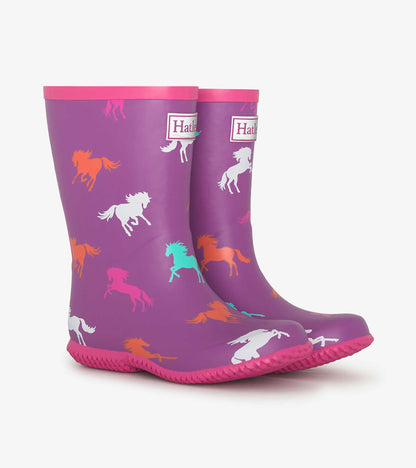 Girls Leaping Horses Packable Wellies