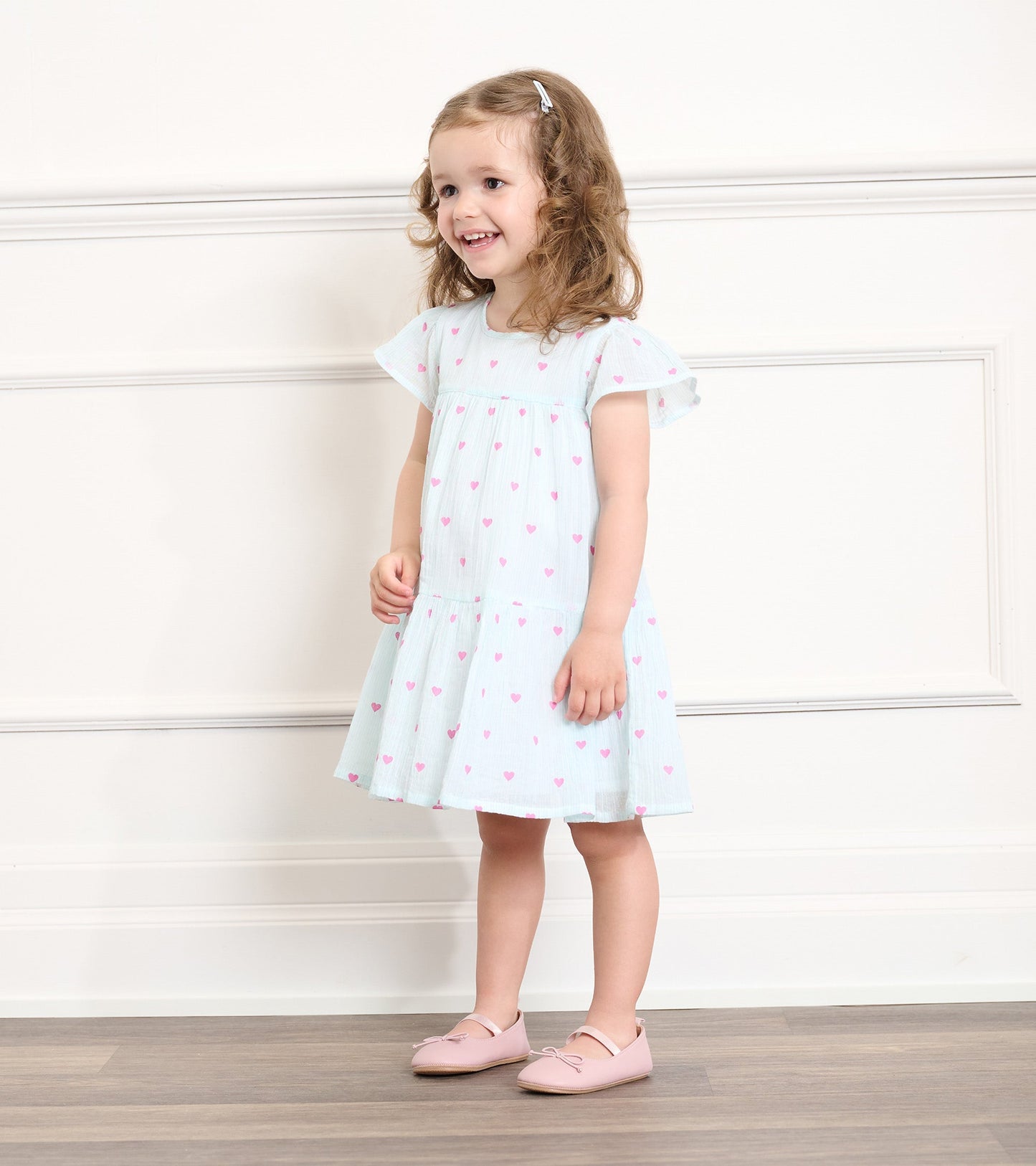 Baby & Toddler Girls Little Hearts Woven Puff Dress