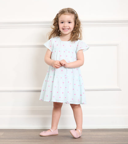 Baby & Toddler Girls Little Hearts Woven Puff Dress