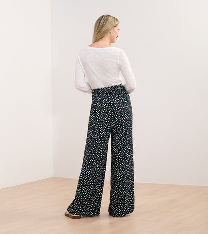 Belted Wide Leg Trousers - Multi Dots