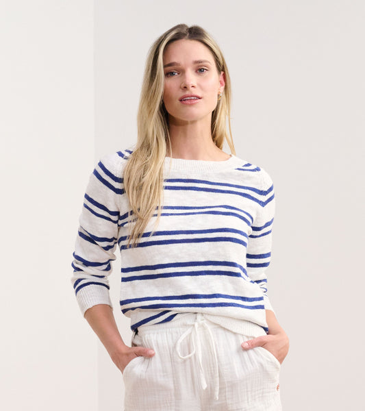 Mariner Sweater - Navy and White Stripes