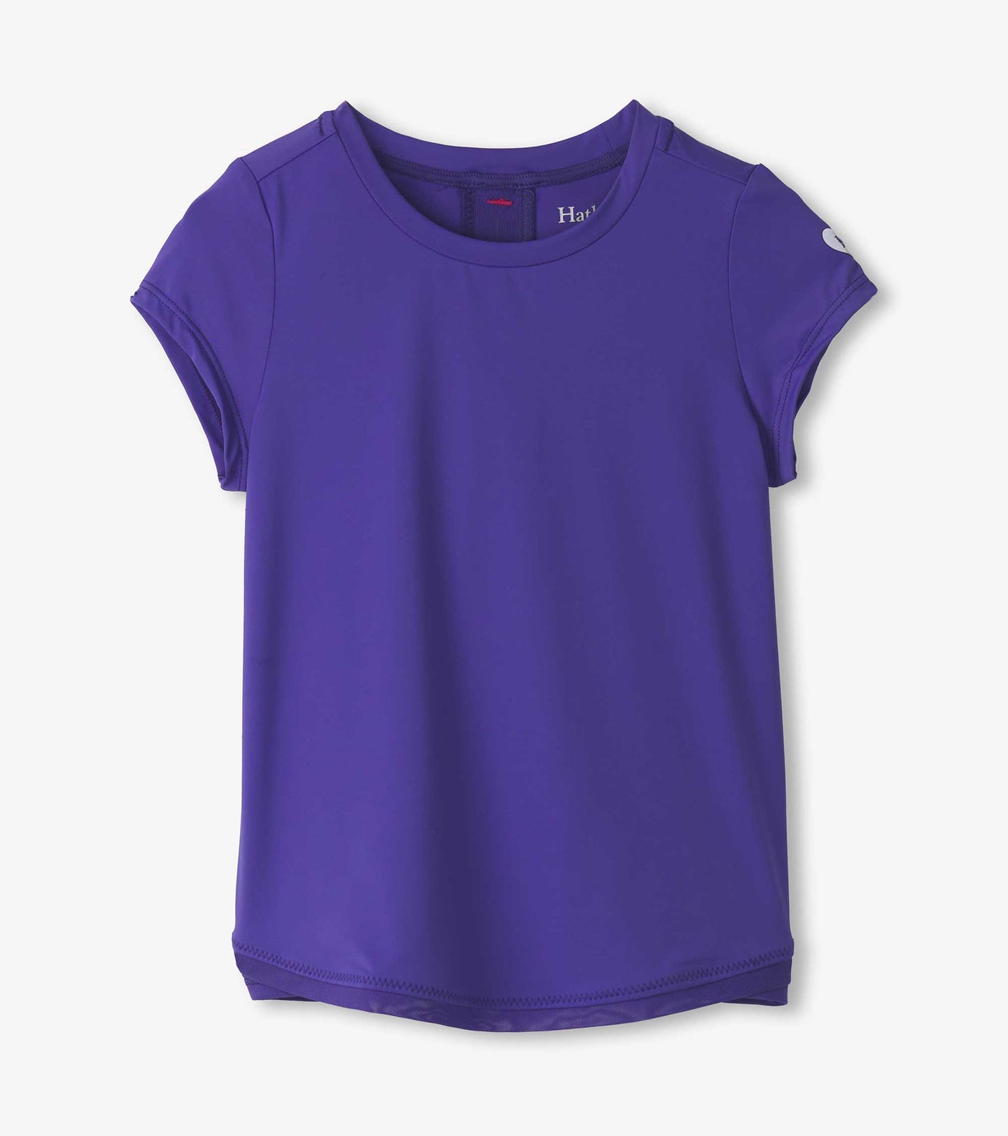 Girls Purple Mesh Trim T-Shirt