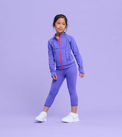 Girls Purple Active Capris