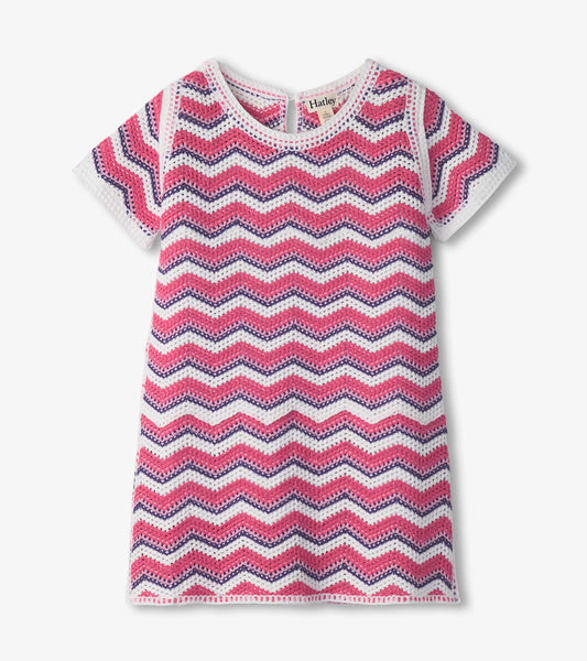 Girls Rose Chevron T-Shirt Dress