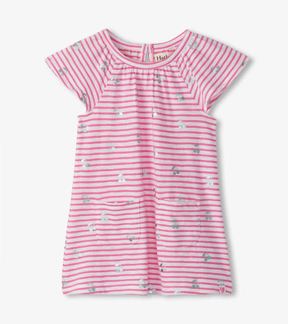 Baby & Toddler Girls Cherry Stripes Easy Raglan Dress