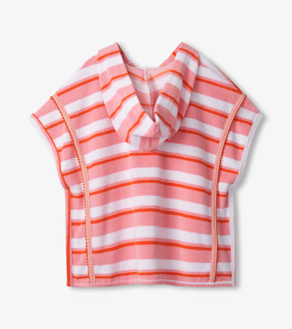 Girls Pink Stripes Hooded Cover-Up