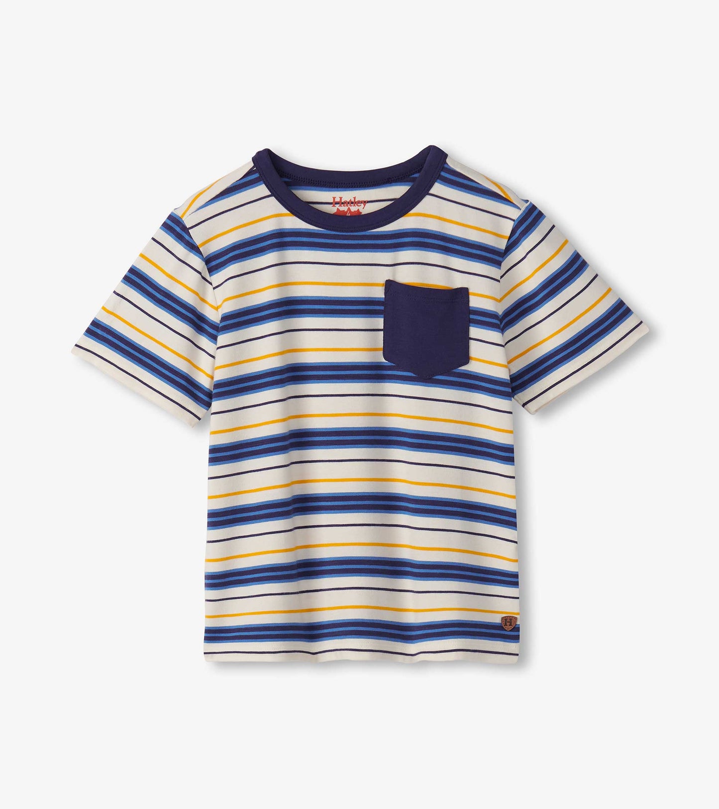 Boys Patriot Blue Stripes Bamboo Tee