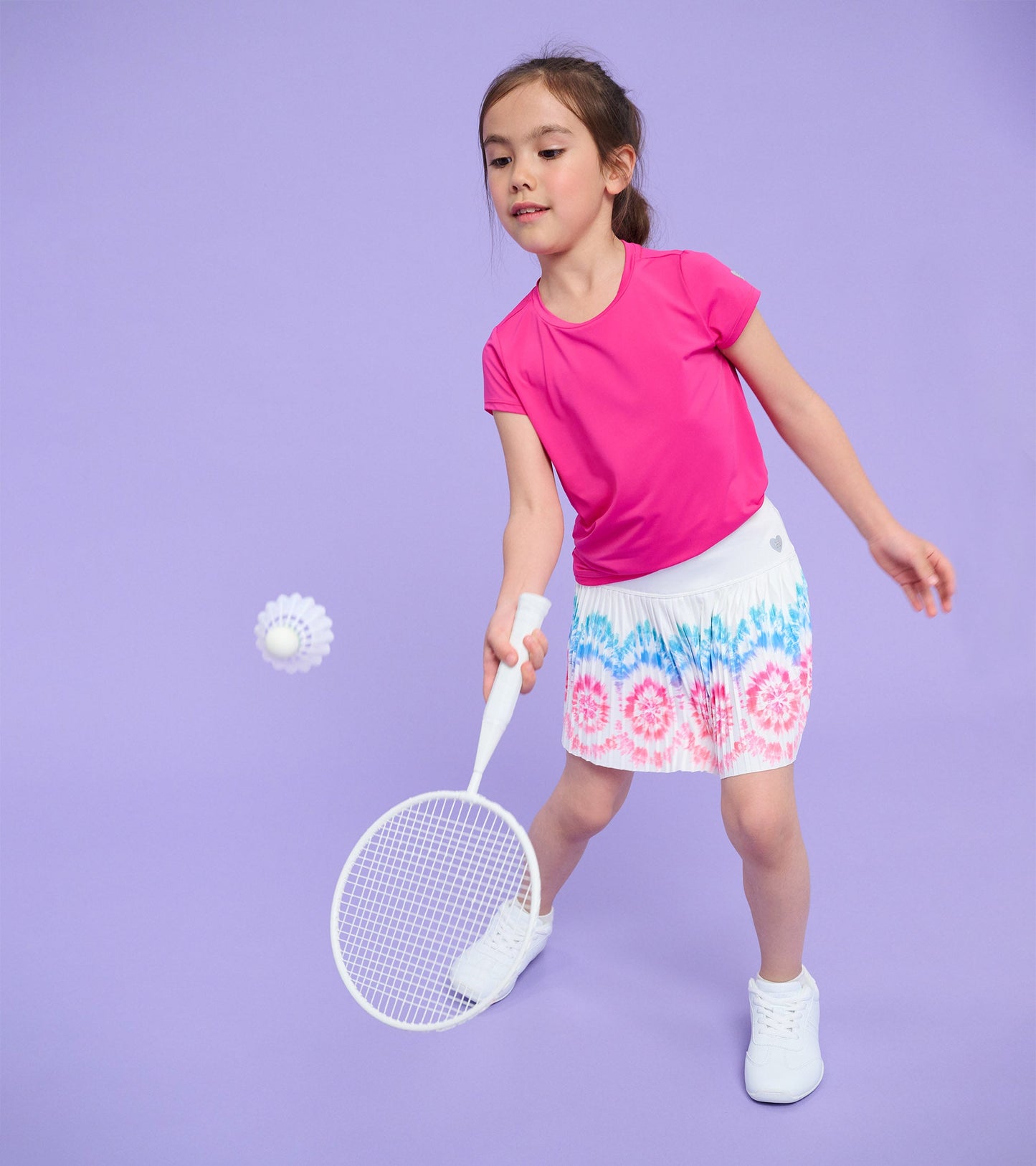 Girls Pink Mesh Trim T-Shirt