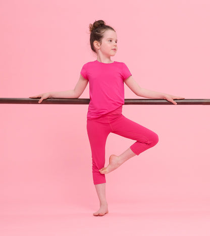 Girls Pink Active Capris