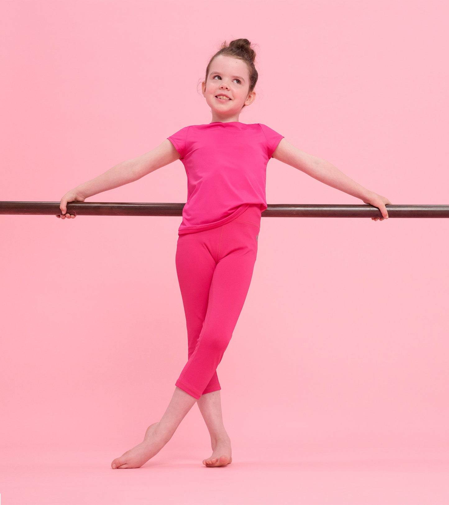 Girls Pink Active Capris