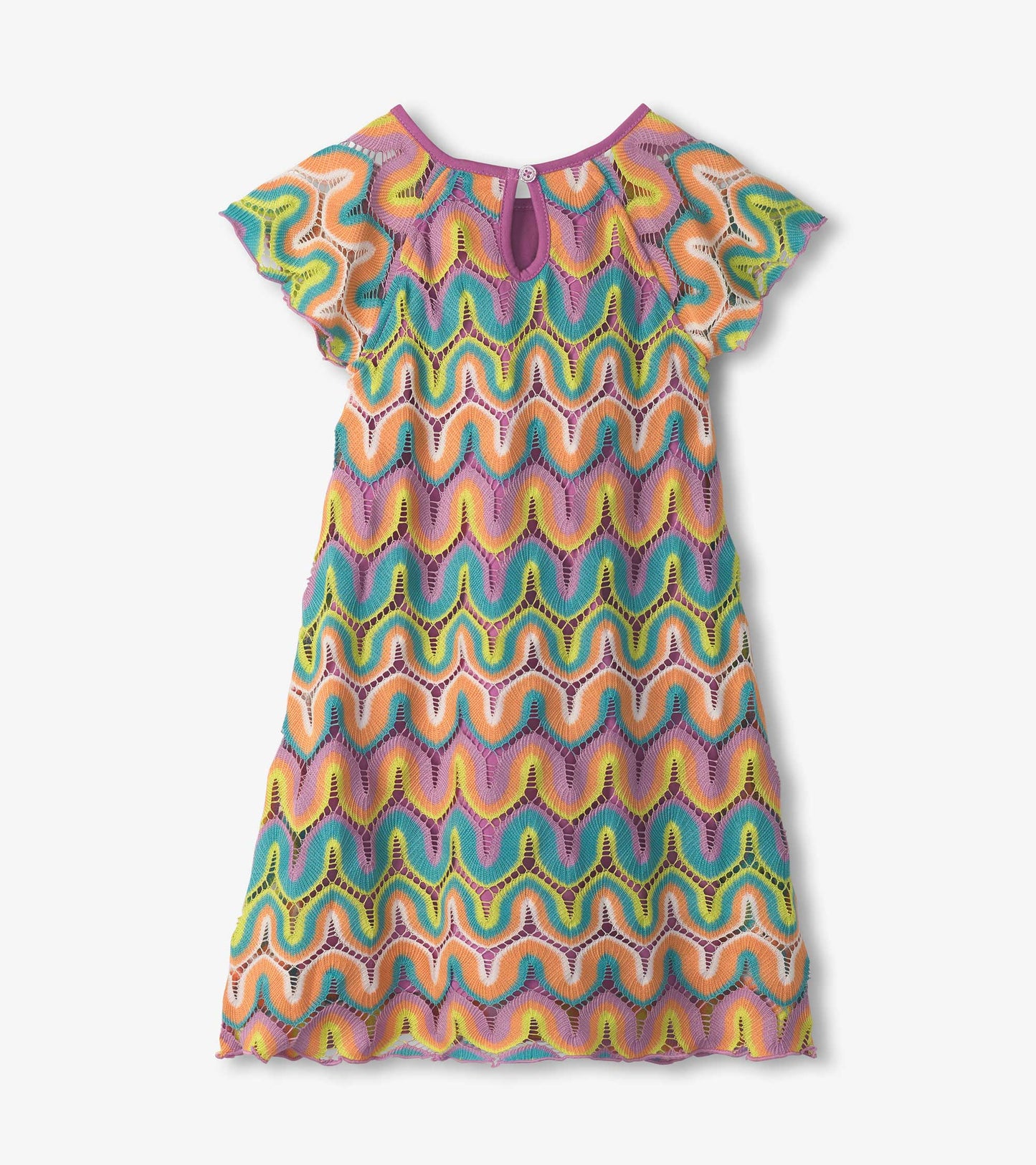 Girls Rainbow Waves Crochet Dress